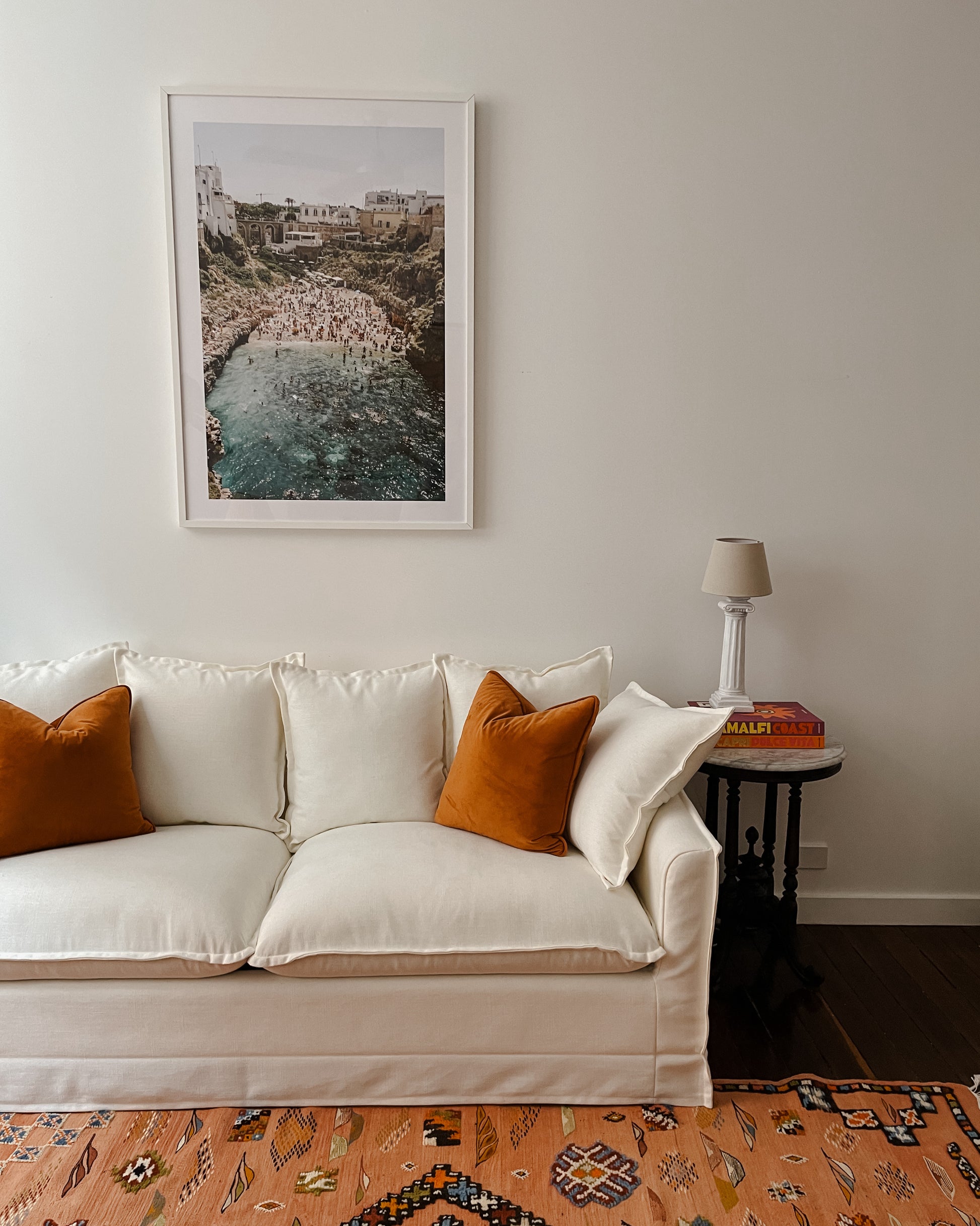 Puglia print hanging in living room