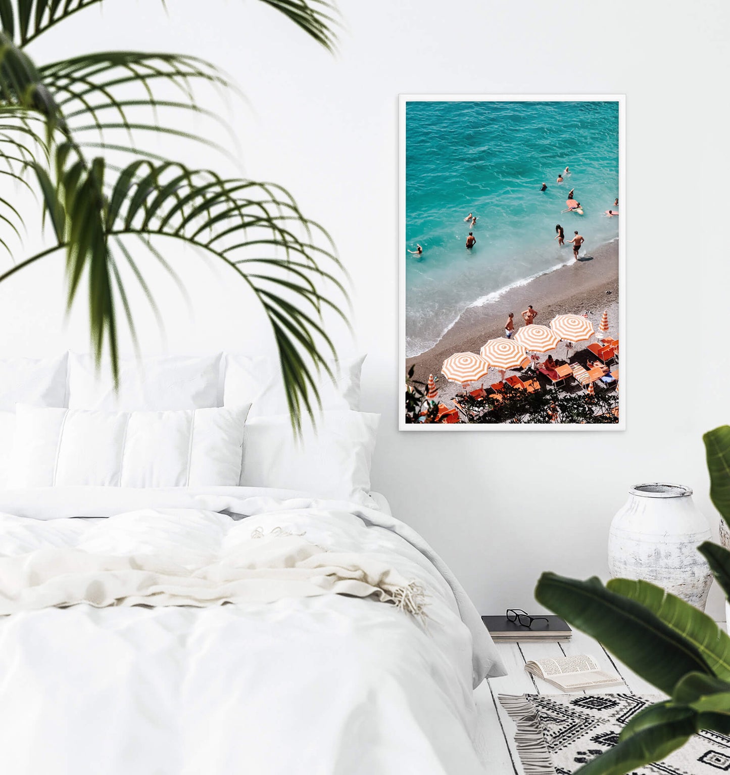 Beach Club Dips Photo Print A1 White Frame in bedroom