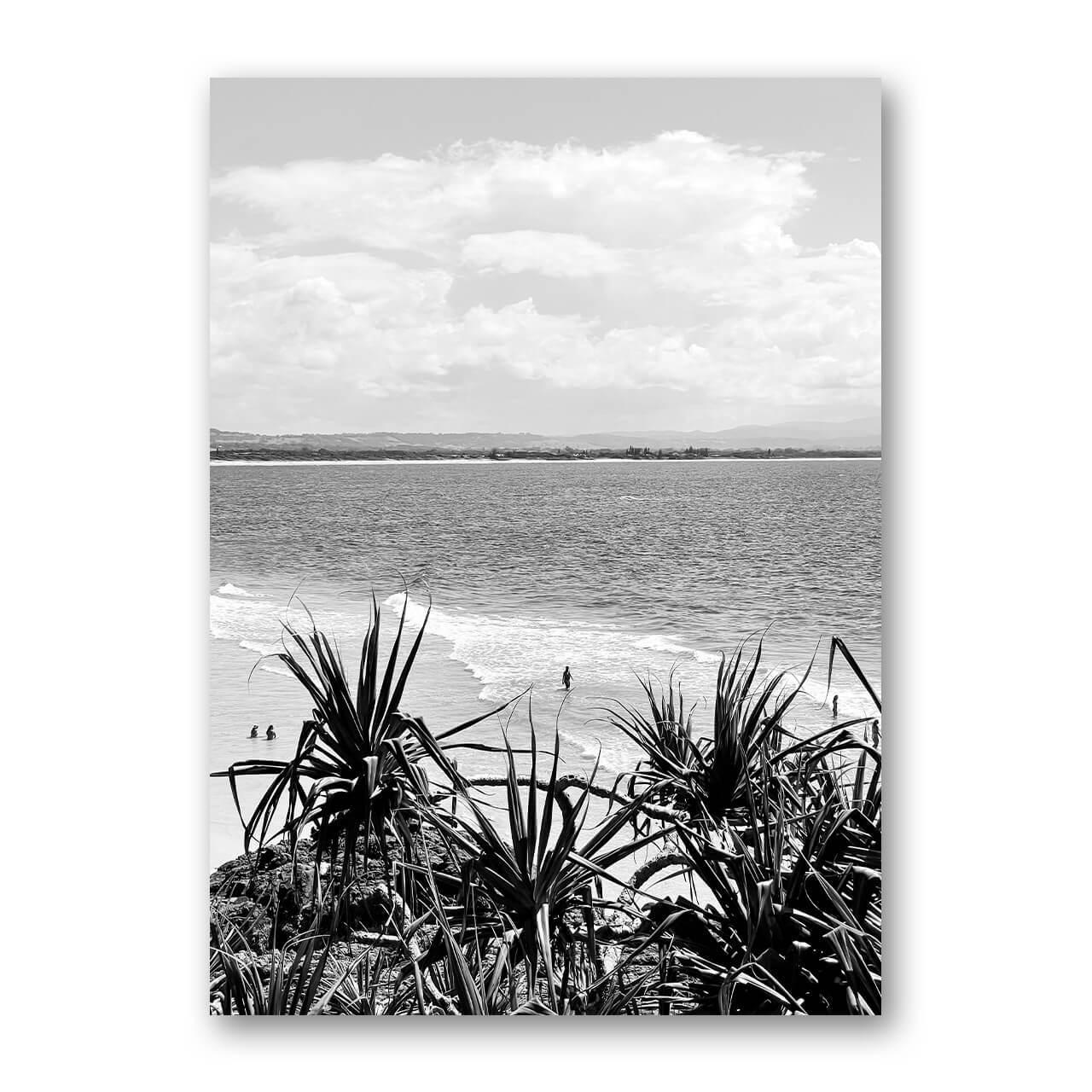 Black & White Beach Photo Print