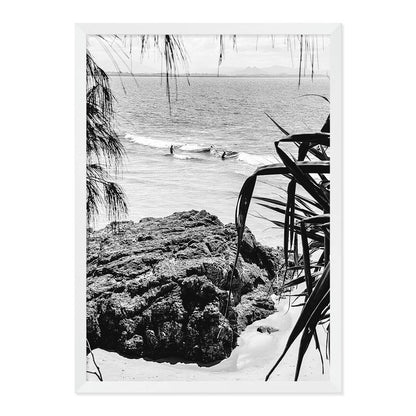 Black & White Byron Bliss Photo Print in A2 White Frame