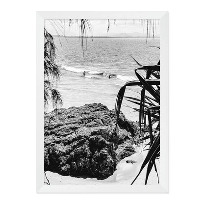 Black & White Byron Bliss Photo Print in A3 White Frame