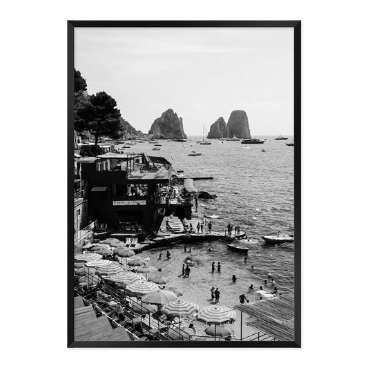 Black & White Capri Print A1 Black Frame