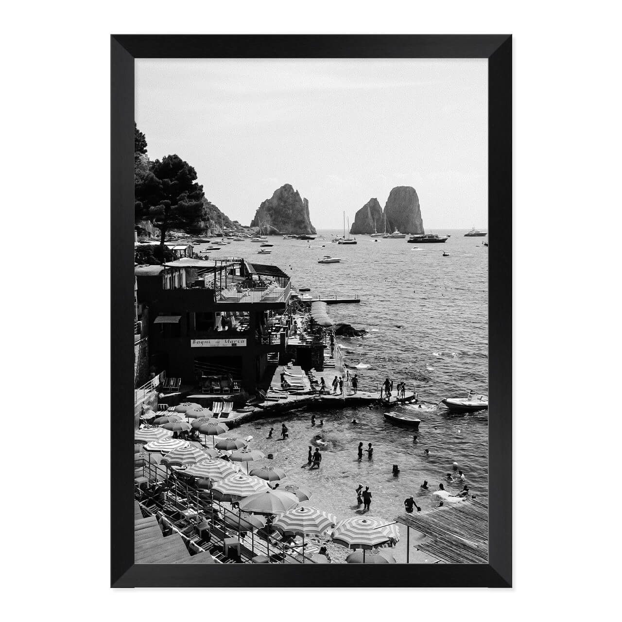 Black & White Capri Print A3 Black Frame