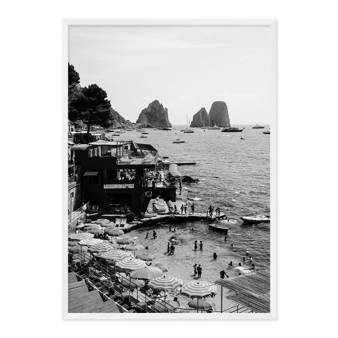 Black & White Capri Print A1 White Frame