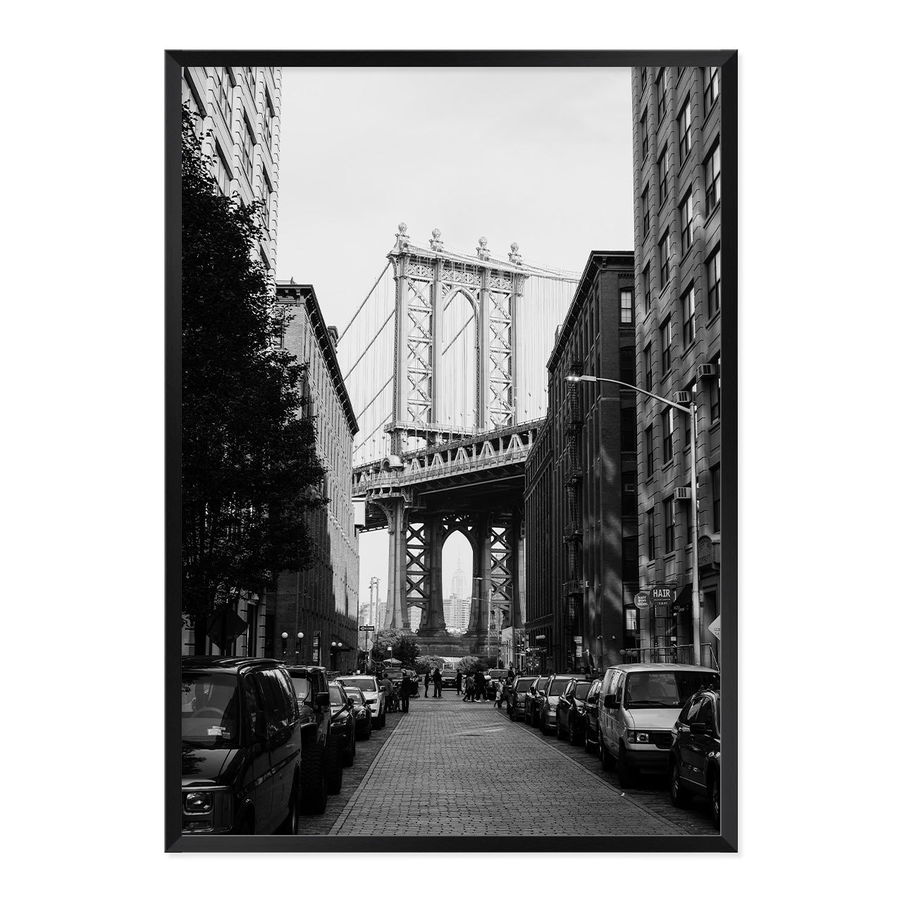 Black & White Brooklyn Vibes Photo Print A1 Black Frame