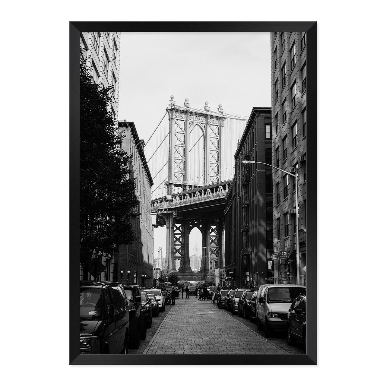 Black & White Brooklyn Vibes Photo Print A2 Black Frame