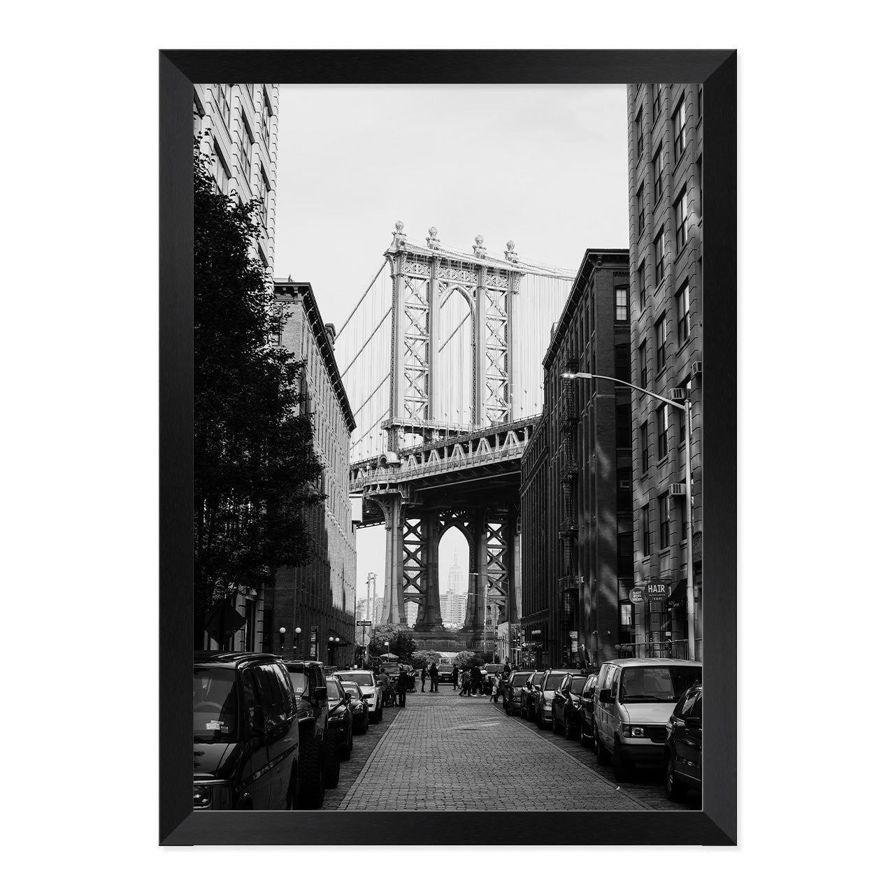 Black & White Brooklyn Vibes Photo Print A3 Black Frame
