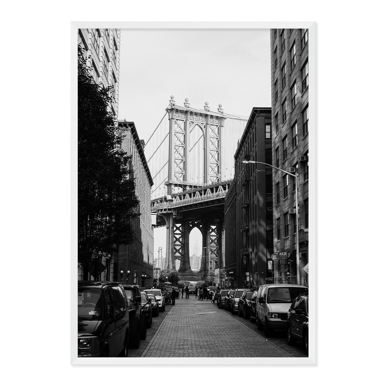 Black & White Brooklyn Vibes Photo Print A1 White Frame