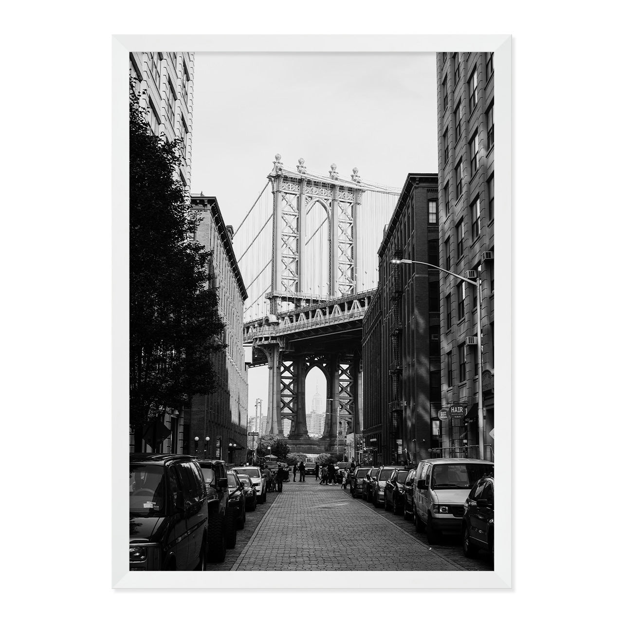 Black & White Brooklyn Vibes Photo Print A2 White Frame