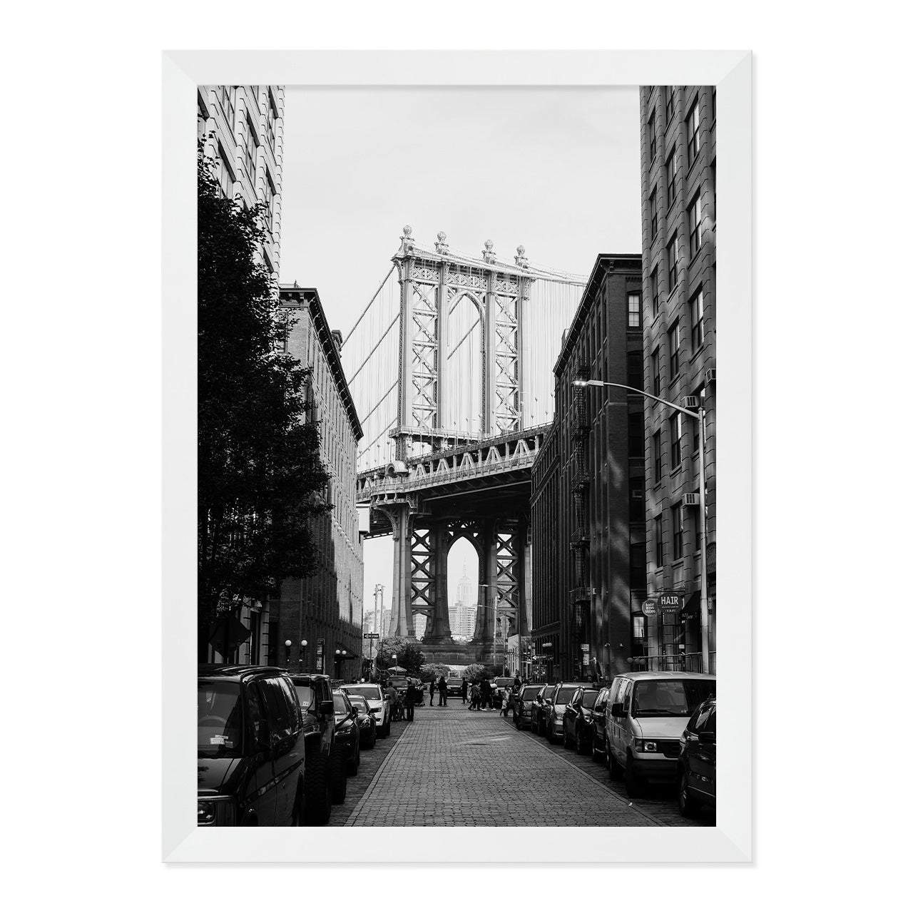 Black & White Brooklyn Vibes Photo Print A3 White Frame