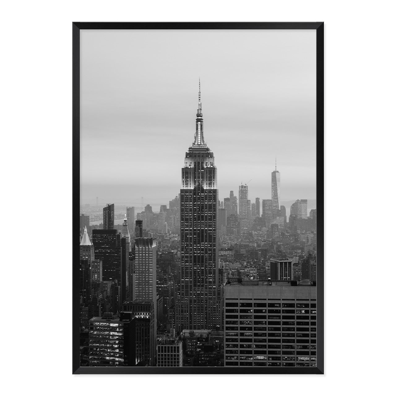 Black & White New York Print A1 Black Frame