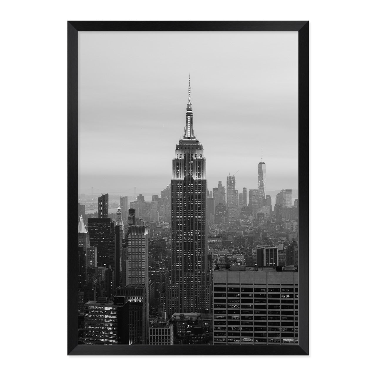 Black & White New York Print A2 Black Frame