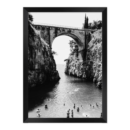 Black & White Fiordo di Furore Photo Print A3 Black Frame