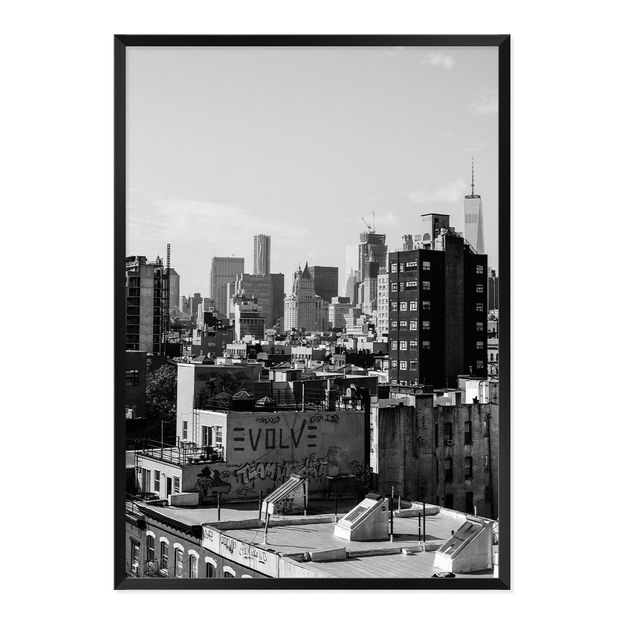 Black & White Lower East Side Photo Print A1 Black Frame