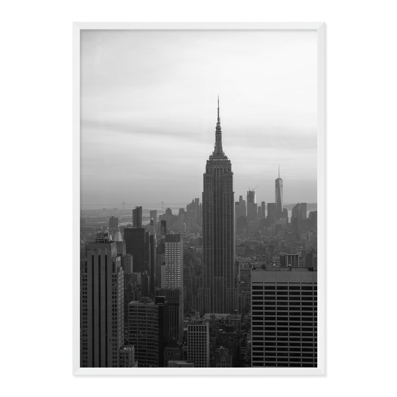 Black & White Manhattan Photo Print A1 White Frame