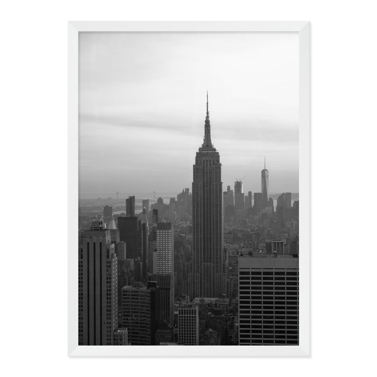 Black & White Manhattan Photo Print A2 White Frame