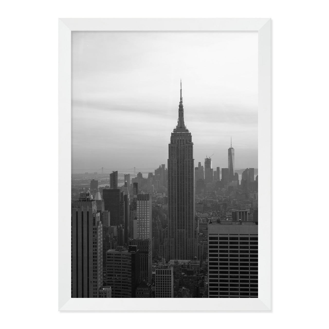 Black & White Manhattan Photo Print A3 White Frame