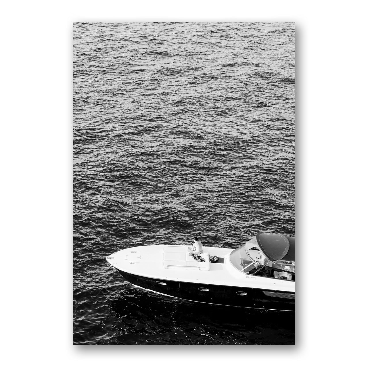 Black & White Speedboat Photo Print