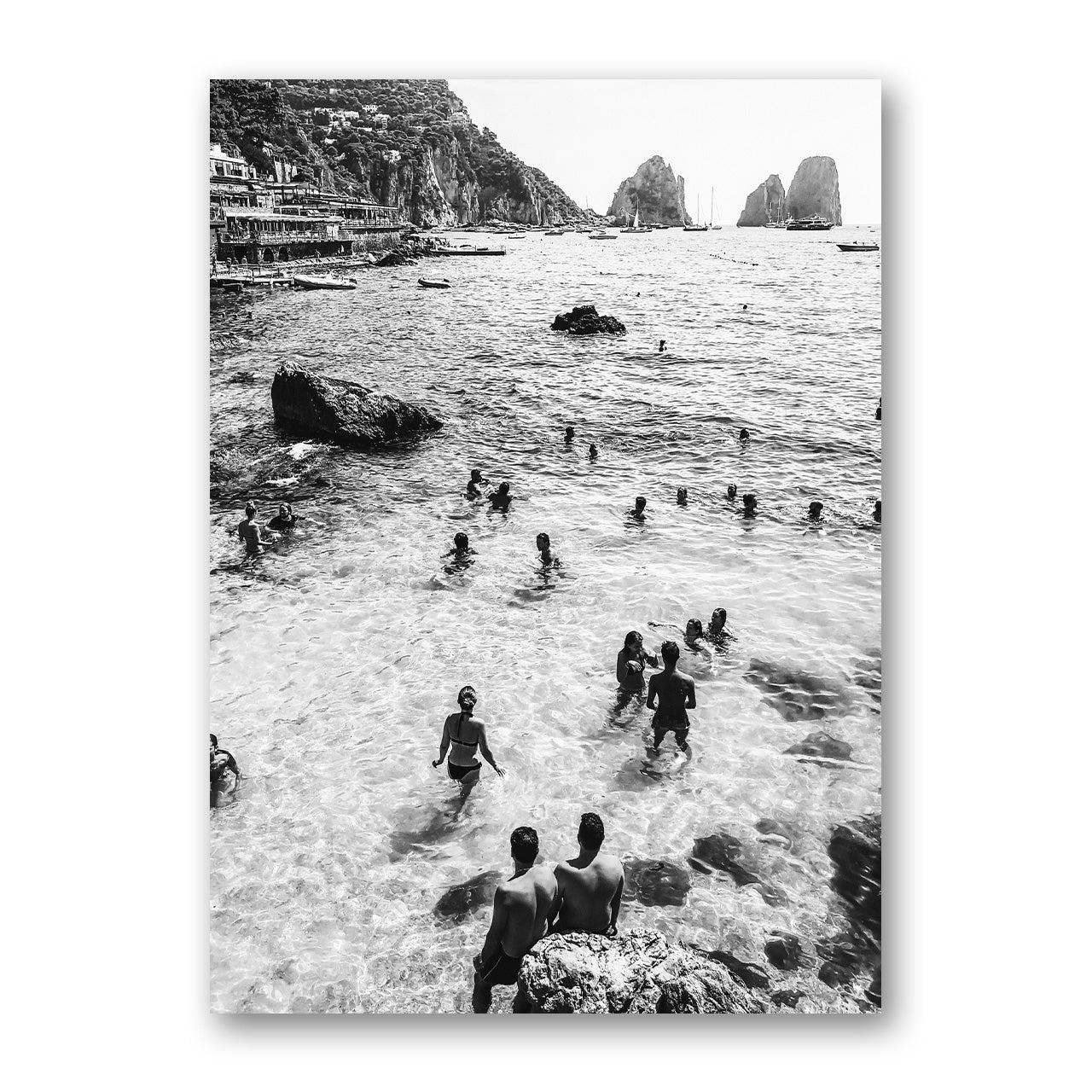Black & White Italian Summer Print