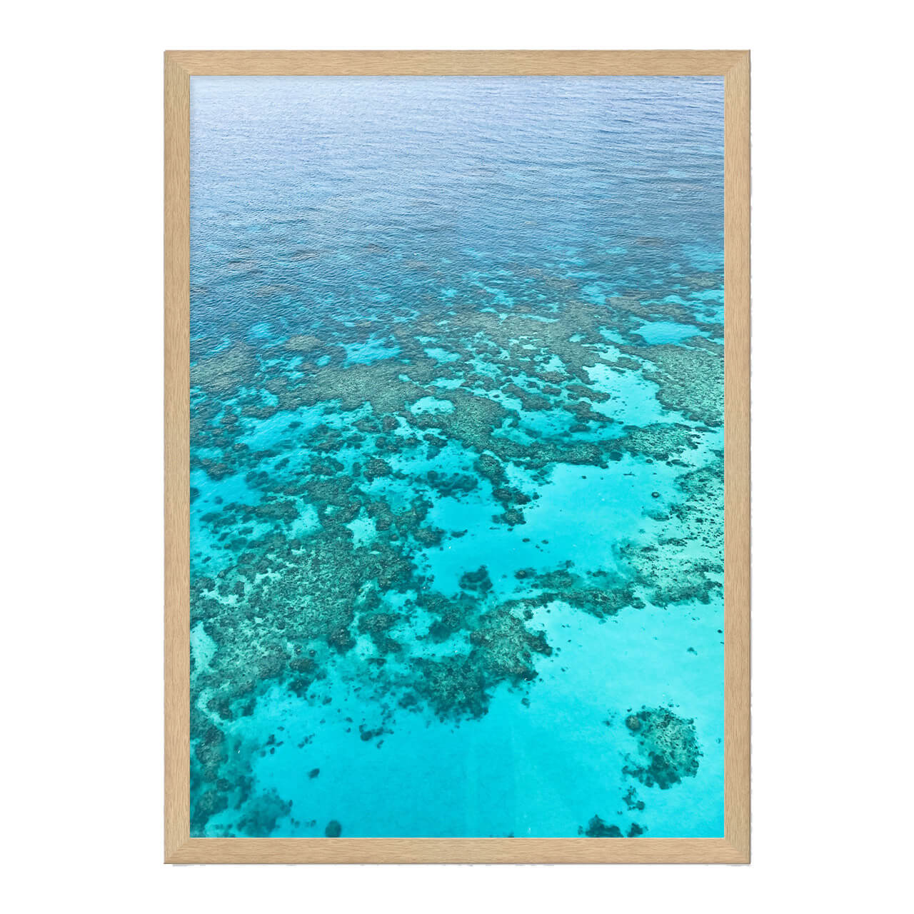 Barrier Reef Photo Print A2 Natural Timber Frame