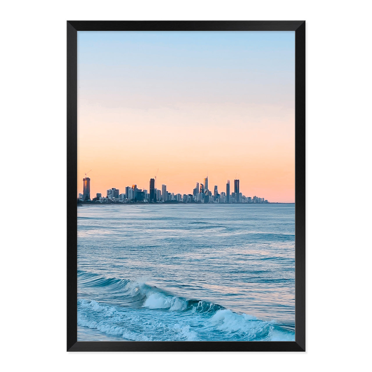 Burleigh Sunsets Photo Print A2 Black Frame