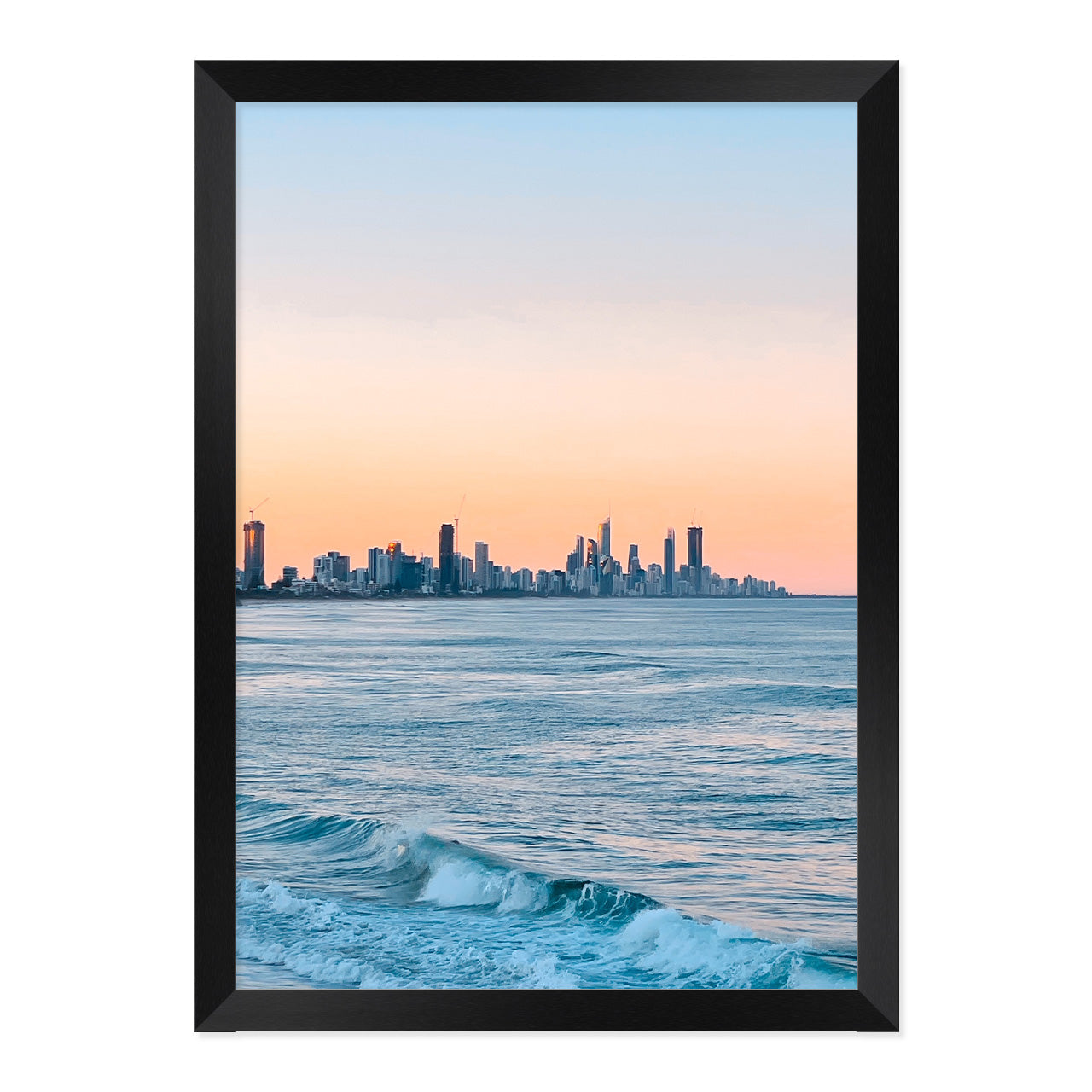 Burleigh Sunsets Photo Print A3 Black Frame