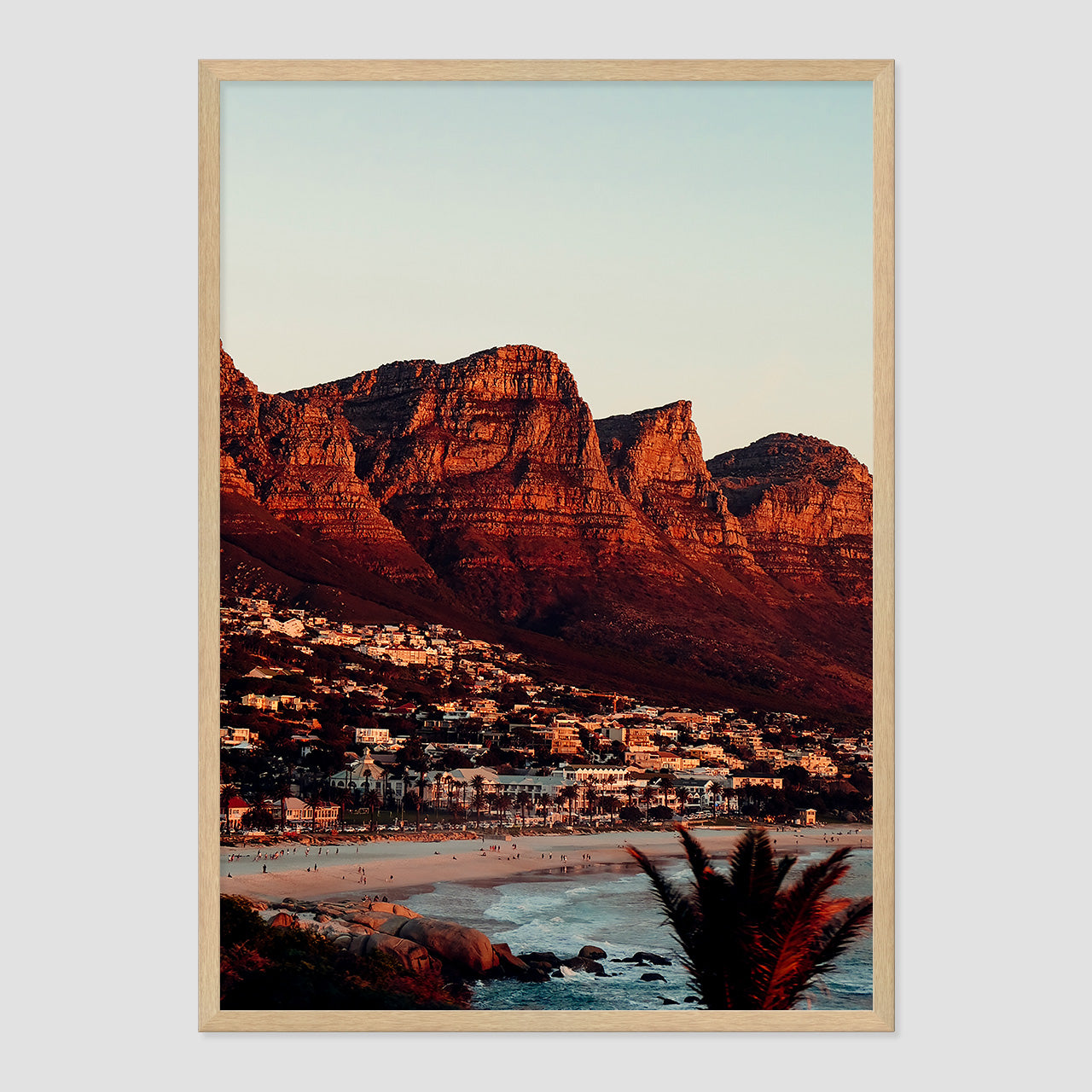 Camps Bay Photo Print A1 Natural Timber Frame