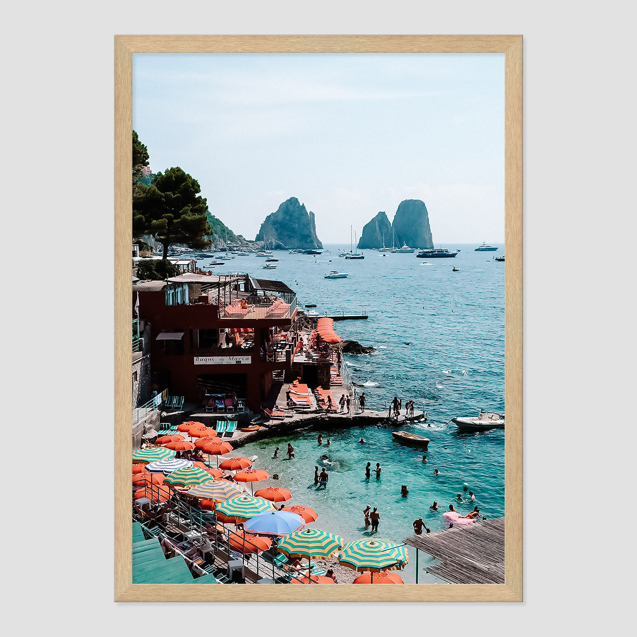 Colours of Capri Photo Print A2 Natural Timber Frame