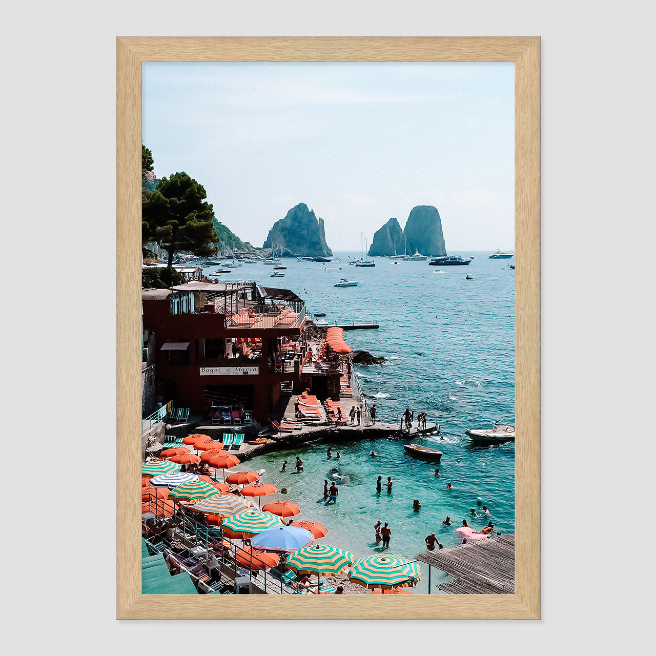 Colours of Capri Photo Print A3 Natural Timber Frame