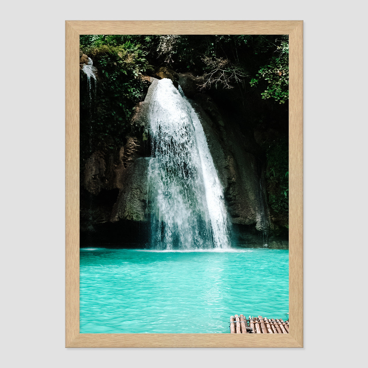 Chasing Waterfalls Photo Print A3 Natural Timber Frame
