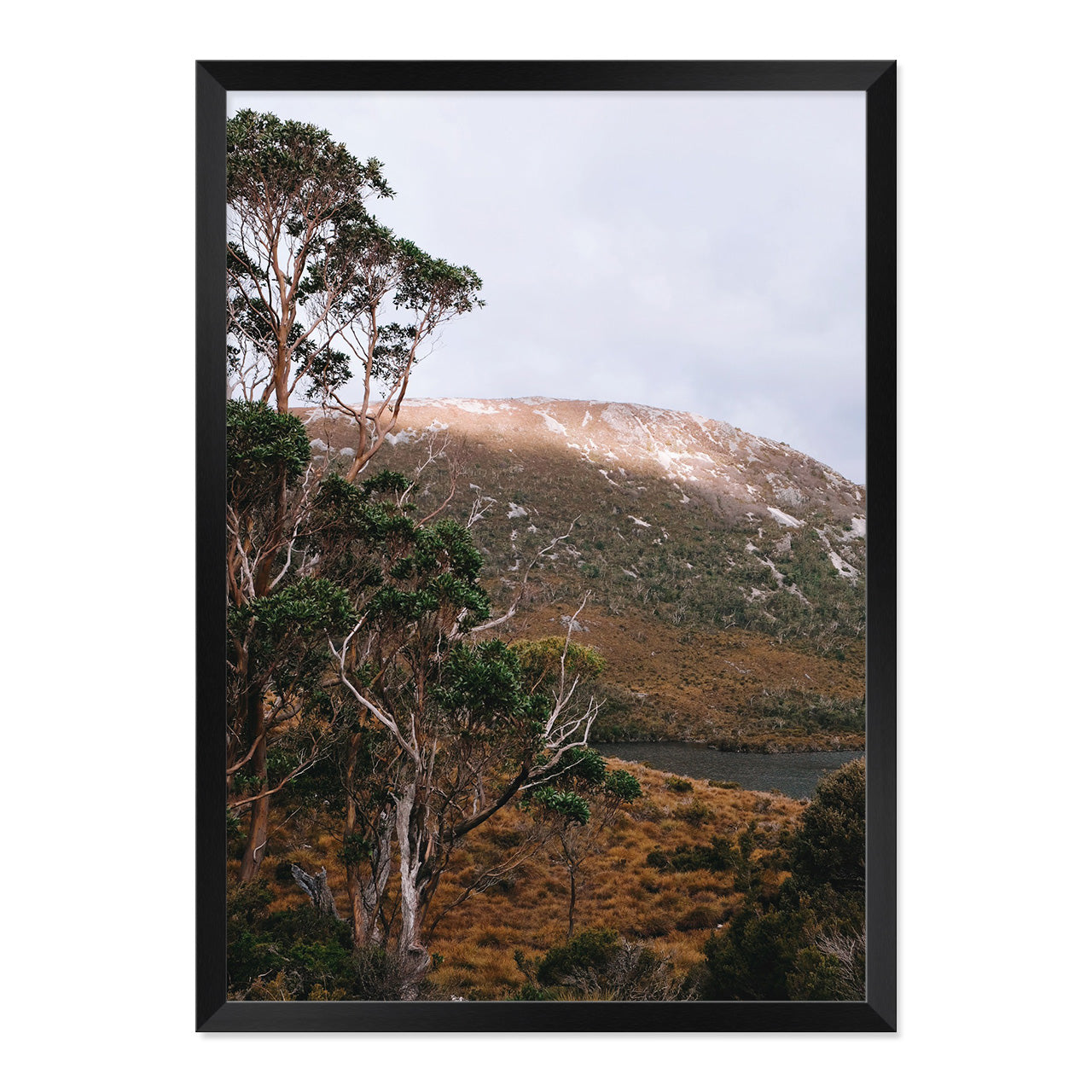 Mountain Light Photo Print A1 Natural Timber Frame