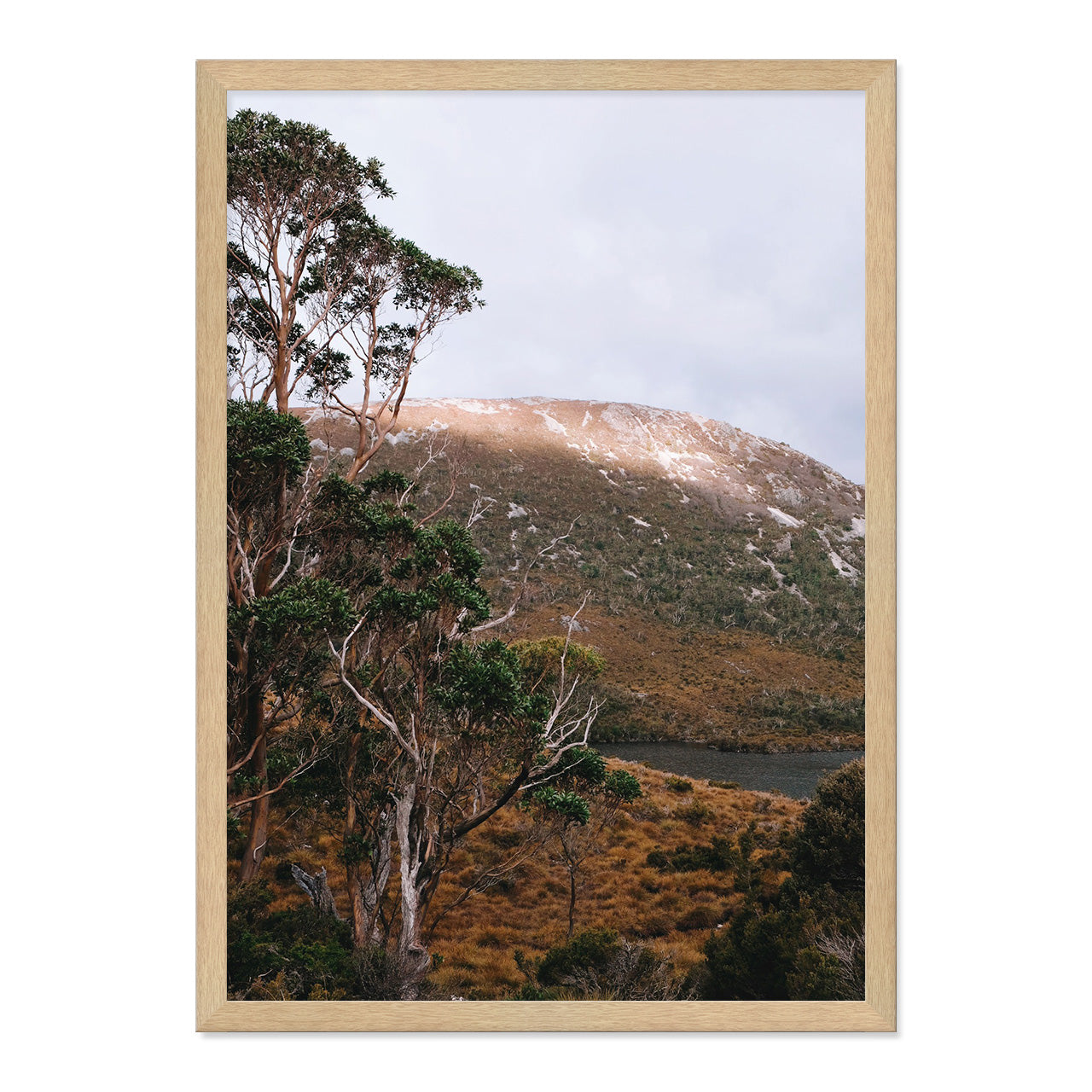 Mountain Light Photo Print A2 Natural Timber Frame
