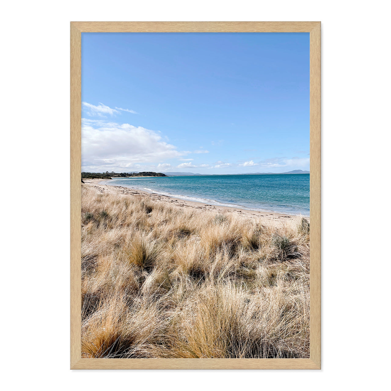 Seaside Photo Print A2 Natural Timber Frame