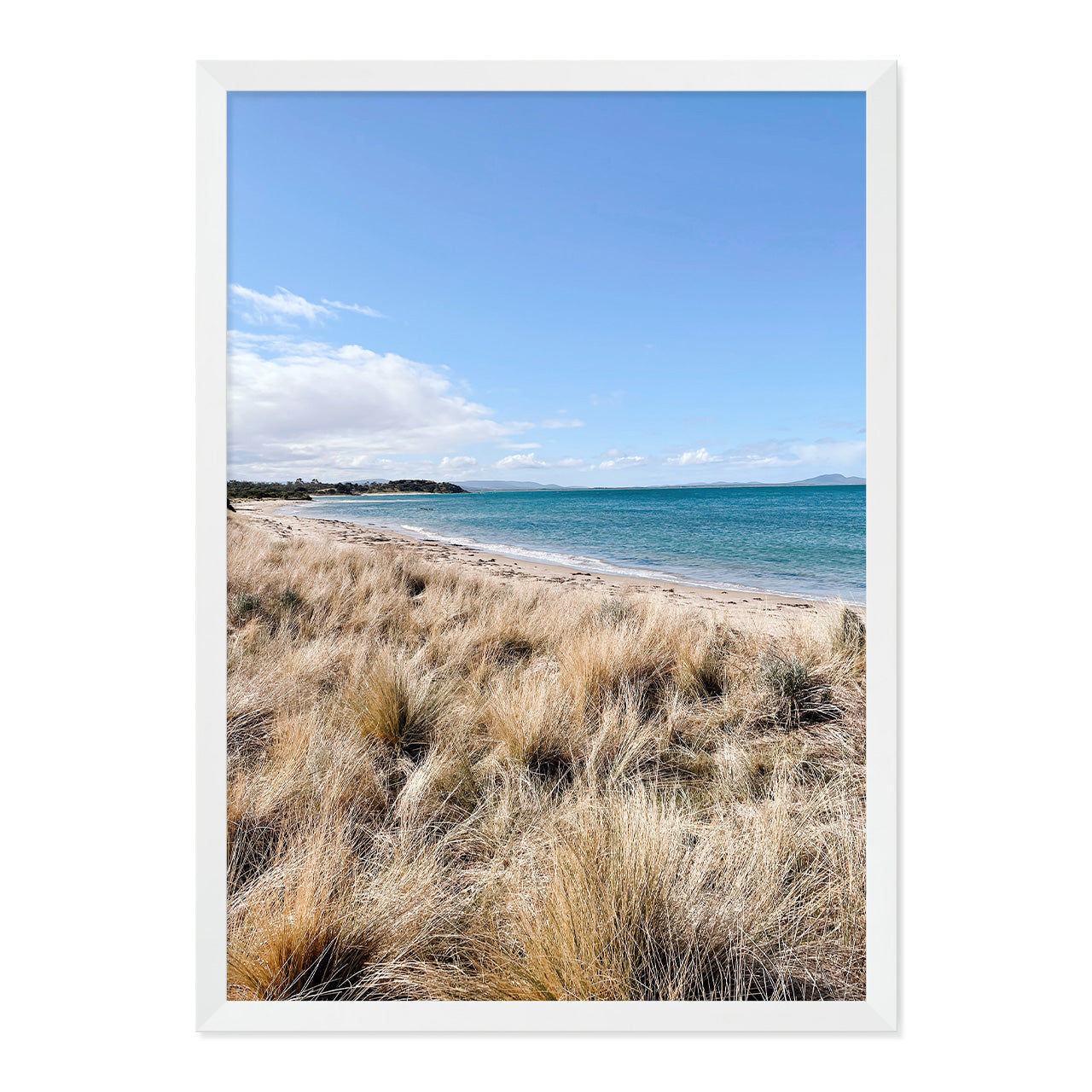 Seaside Photo Print A3 Natural Timber Frame