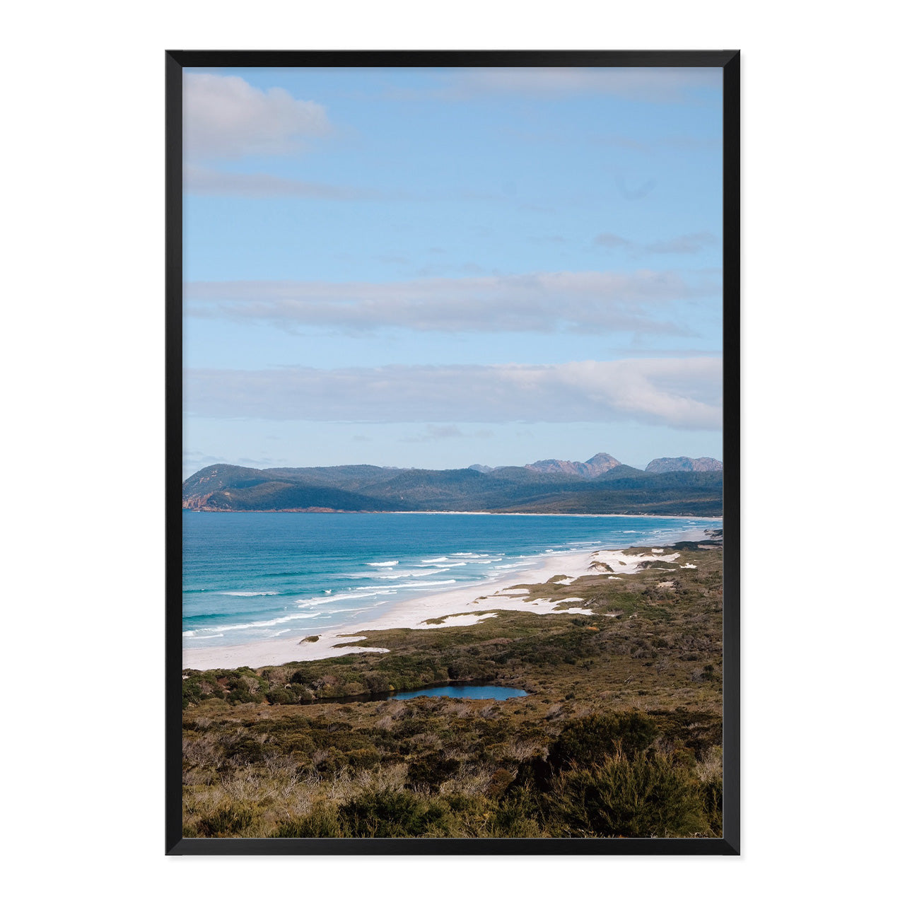 Tasmanian Coastline Photo Print A1 Black Frame