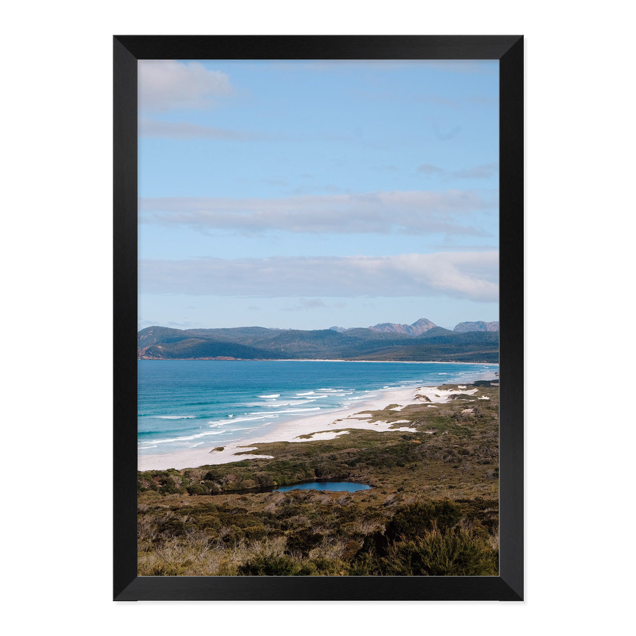 Tasmanian Coastline Photo Print A1 White Frame