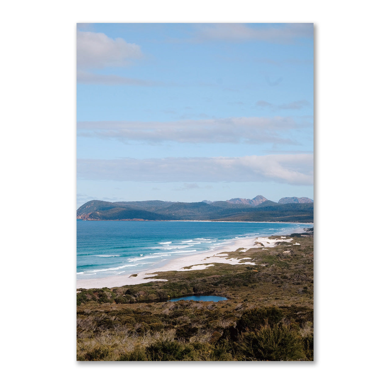Tasmanian Coastline Photo Print A2 White Frame