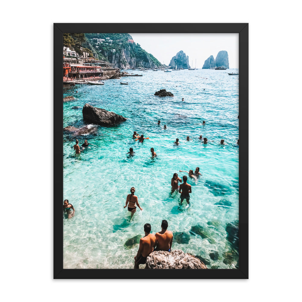 Capri Swimmers Photo Print A2 Black Frame