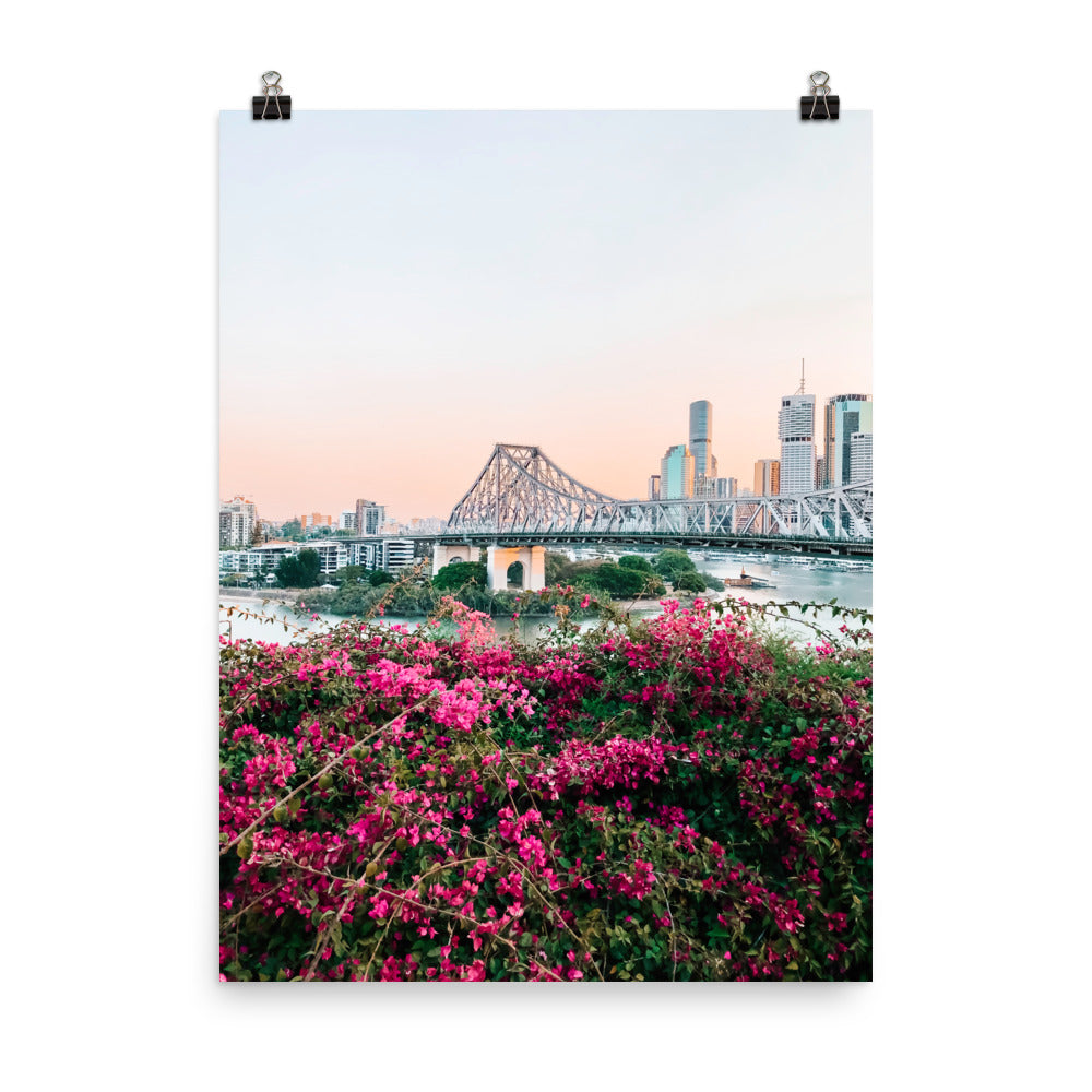 Spring in the City Photo Print A1 White Frame