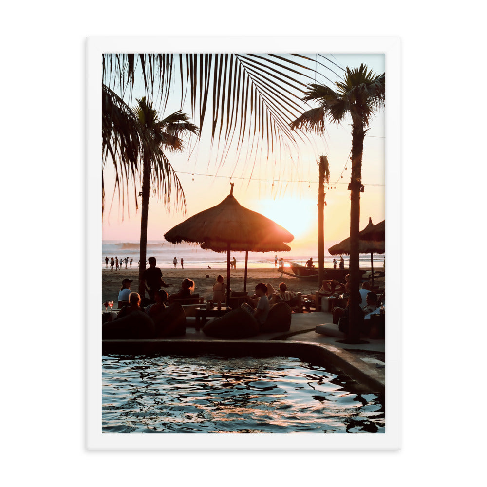 Bali Beach Club Photo Print A2 White Frame