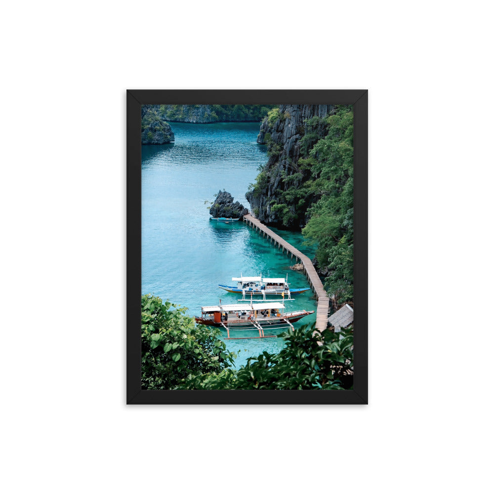 Coron Boats Photo Print A3 Black Frame