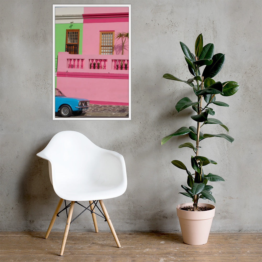 Cape Town Colours Photo Print A1 White Frame with plant and chair