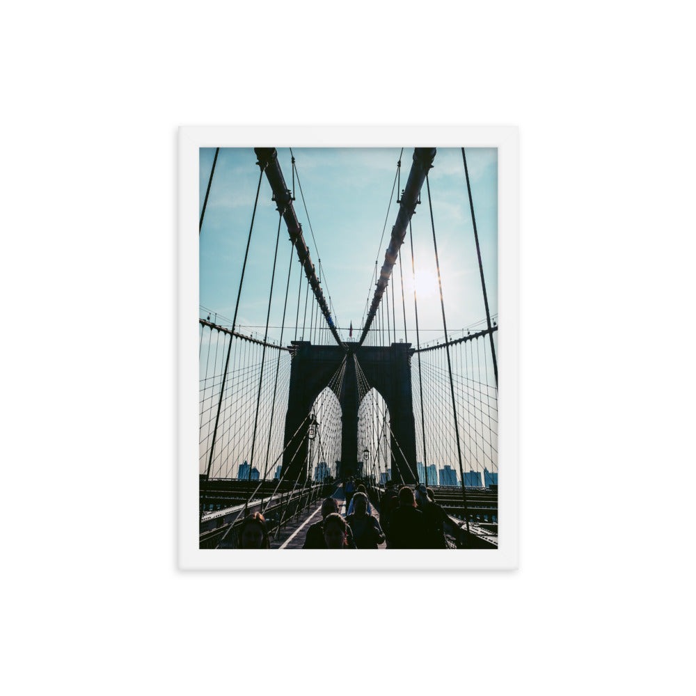 Brooklyn Bridge Photo Print A3 White Frame
