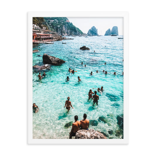 Capri Swimmers Photo Print A2 White Frame