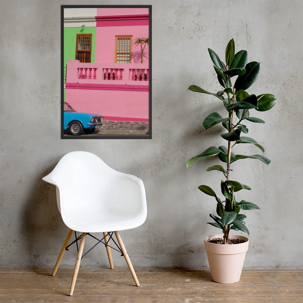 Cape Town Colours Photo Print A1 Black Frame with plant and chair