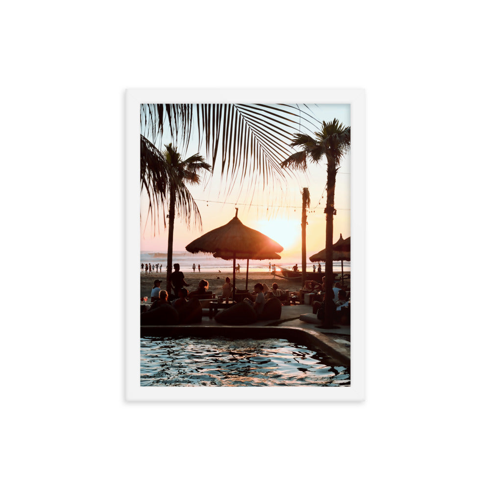 Bali Beach Club Photo Print A3 White Frame