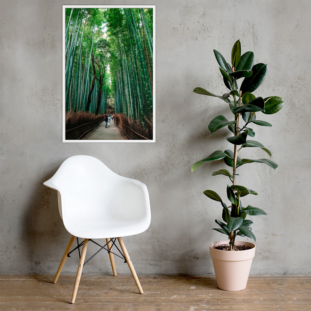 Bamboo Forest Photo Print A1 White Frame