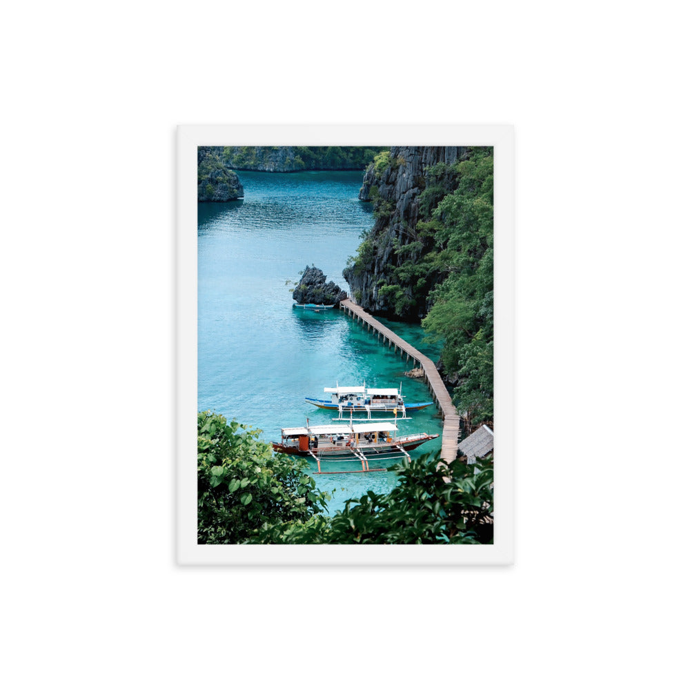 Coron Boats Photo Print A3 White Frame