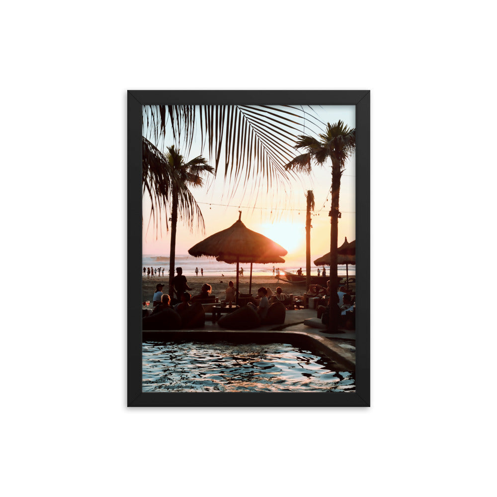 Bali Beach Club Photo Print A3 Black Frame