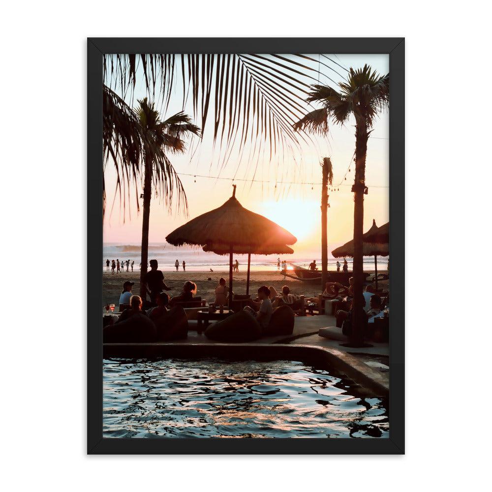 Bali Beach Club Photo Print A2 Black Frame